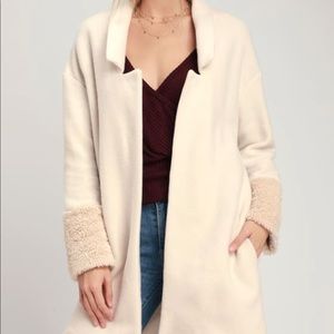THE MAXI SHERPA BEIGE CARDIGAN COAT